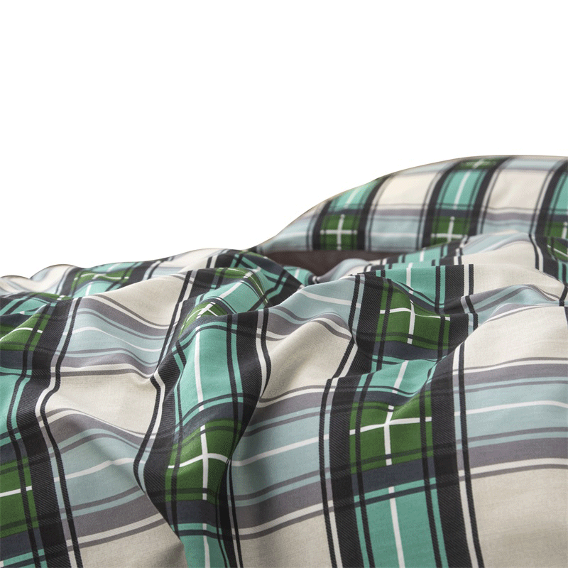 安居先森 D1383三件套 40支纱高支高密全棉印花单人件套活性印染员工宿舍常用0.9米床/1.2米床 绿色高清大图