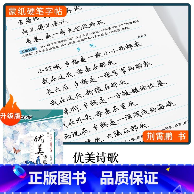 【行楷】优美诗歌(荆霄鹏) 【正版】字帖楷书行楷大学生国学经典文化字帖练字成年男女生唐诗宋词三百首荆霄鹏临摹名著格言名家