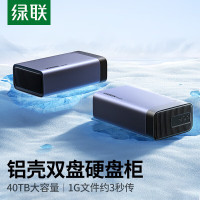绿联 双盘铝壳硬盘柜 40T 25287