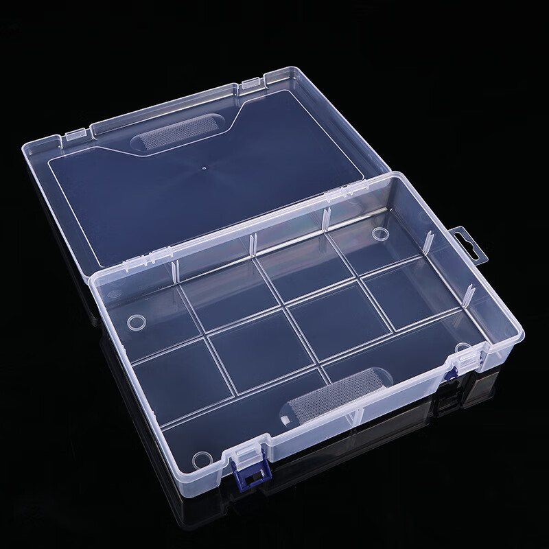 谋福 玩具零件分类空盒 元件工具盒透明有盖塑料大号(30*20*6CM)高清大图