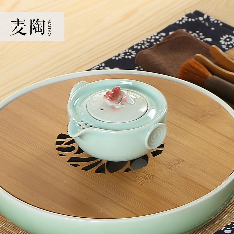 美帮汇青瓷茶壶单壶 陶瓷泡茶壶煮茶壶 过滤 功夫茶具茶道零配件高清大图