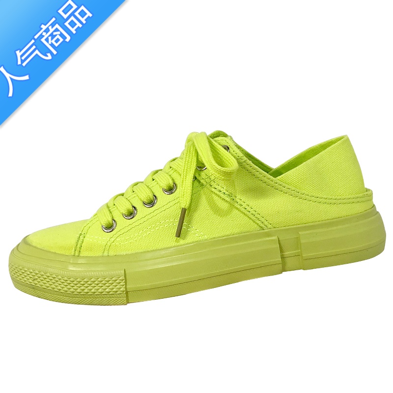 SUNTEK可踩无后跟绿色帆布鞋女半拖泫雅风韩版学生百搭ulzzang网红板鞋高清大图