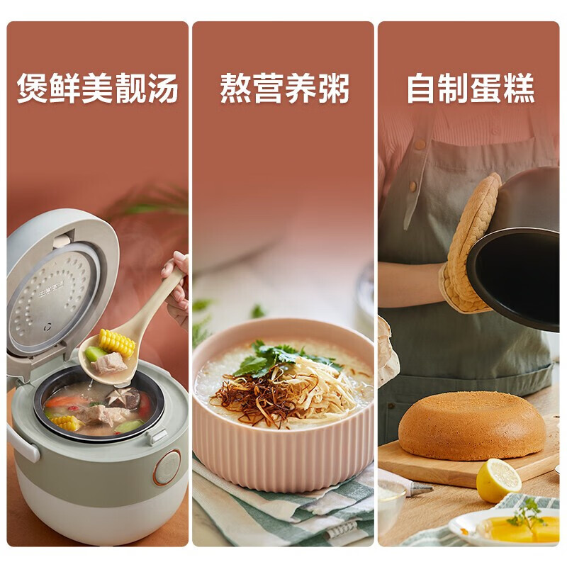 小熊(Bear)DFB-B16C1电饭煲 电饭锅家用小2人智能预约多功能1-2人迷你煲汤米饭锅1.6升高清大图
