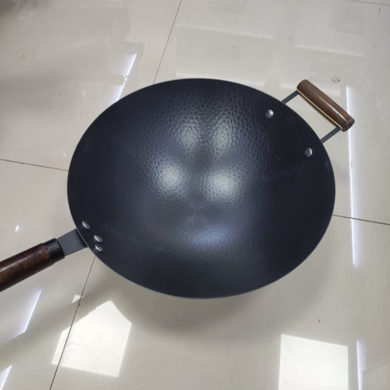 Peves 炒锅 手打铁锅圆底木柄 奔腾炒锅