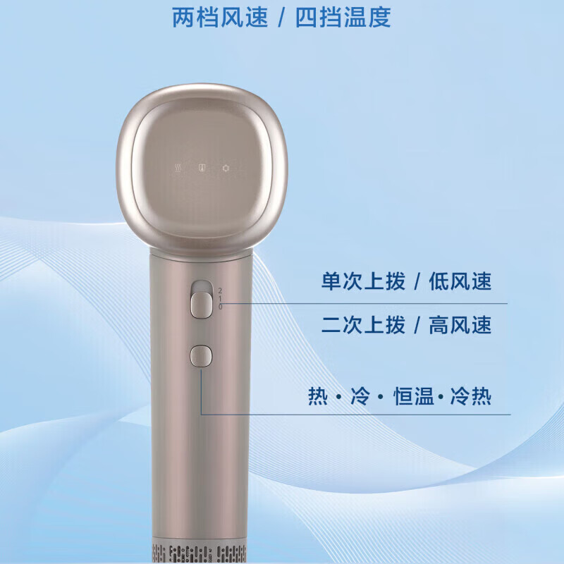 松下(Panasonic)高速吹风机 亿级负离子护发 8种模式恒温速干 家用柔顺空气发梳吹风筒 EH-PNEGM 灰紫色高清大图