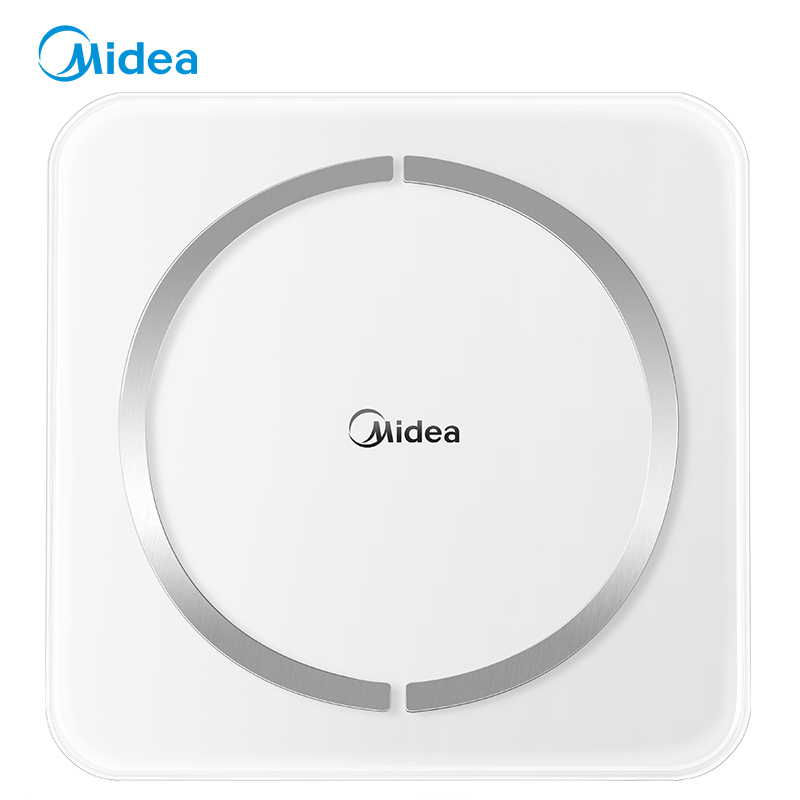 美的(Midea)体脂秤智能健康秤精准电子秤家用成人脂肪体重秤不锈钢镜面 MW-S1)