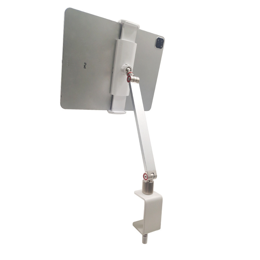 ZJLQ便携显示器显示屏支架拍摄直播手机桌面平板支架游戏专用-银色 单臂桌面夹式款
