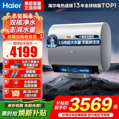 海尔(Haier)3500W变频【3D MAX加热】小魔盒双胆BK7 80L