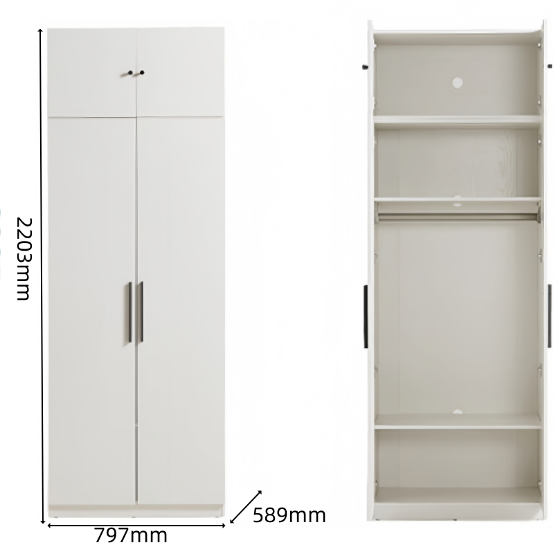 豫龙都 两门衣柜 木质 个高清大图