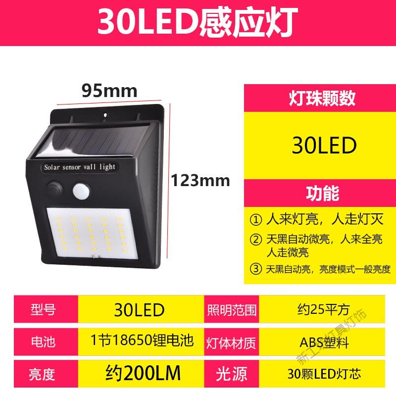 苏宁放心购 太阳能灯户外家用庭院灯超亮壁灯防水人体感应led农村太阳能路灯图片