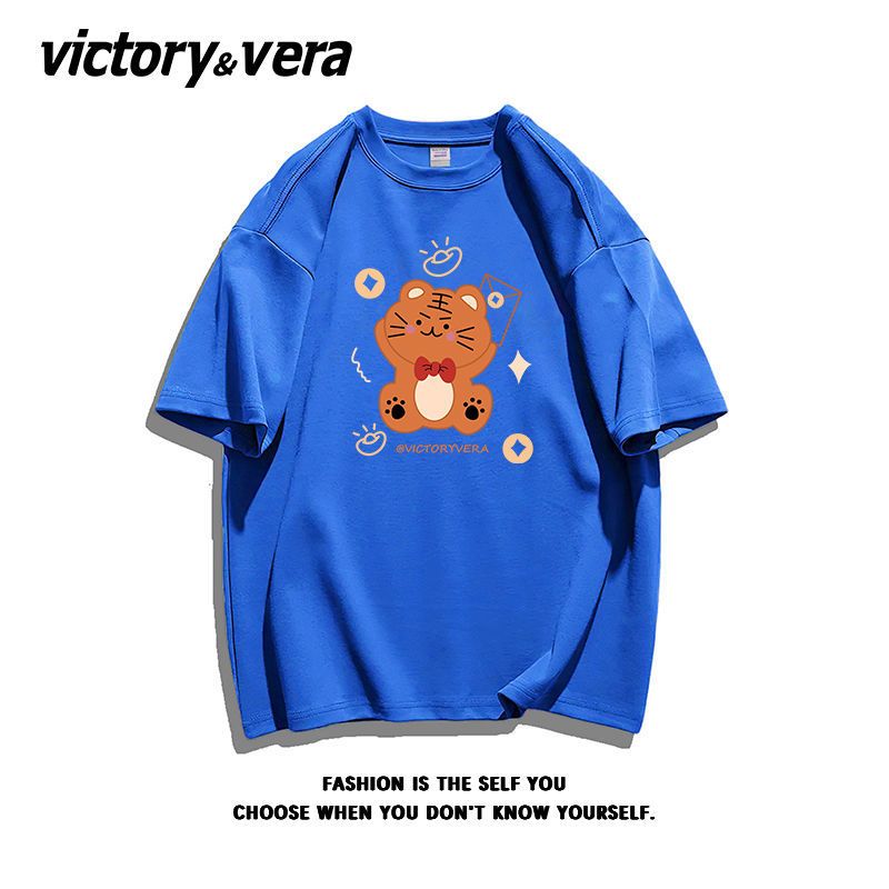 VICTORYVERA盐系小老虎ins短袖100纯棉t恤女夏季宽松半袖上衣chic