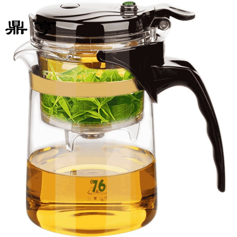 鼎亨台湾泡茶杯全拆洗耐热玻璃飘逸杯泡茶壶家用过滤沏茶壶茶具套
