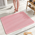 新款浴室防滑垫家用淋浴房地垫卫生间防摔脚垫环保TPE洗澡专用垫子 36CM*70CM【升级新款】 编织纹-浅粉