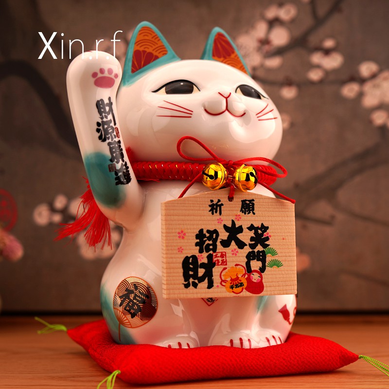 猫摆件开业大号存钱罐二维码店铺收银台家居客厅摆件 三维工匠 SC9001贵客临门(黄)猫高清大图
