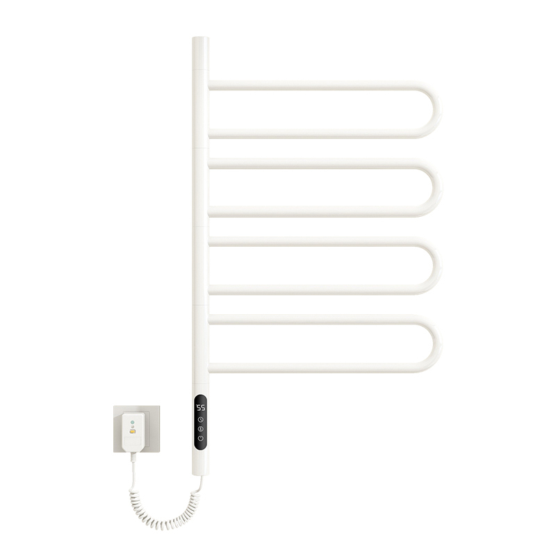 SIOYIE德国品牌智能电热毛巾架烘干除湿浴室可旋转抑菌防水防潮浴巾架G65【左右旋转-U型扁管】 白色