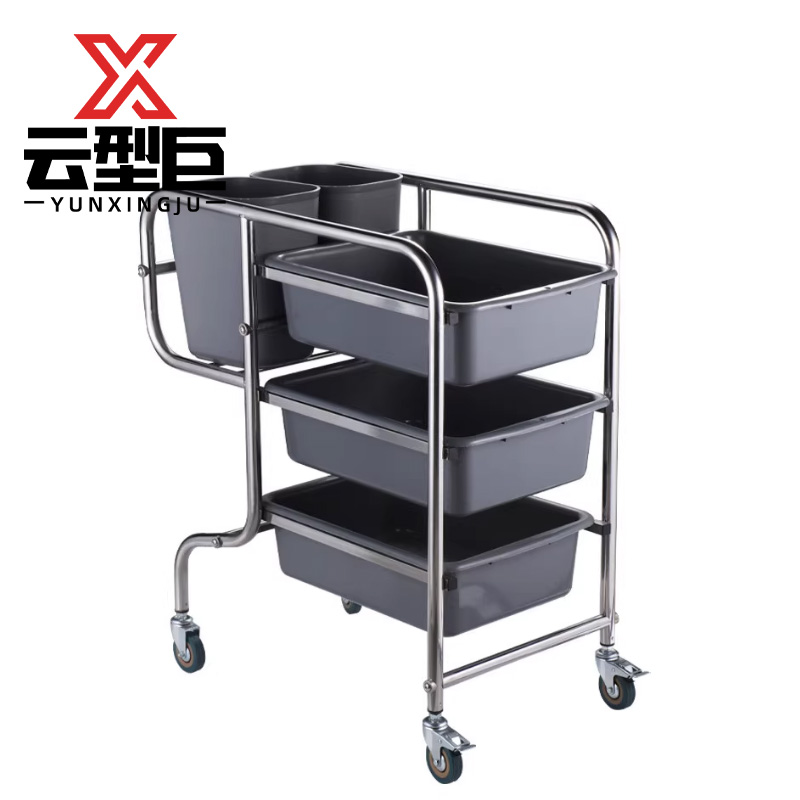 云型巨 不锈钢收餐车 41*80*90cm 台高清大图