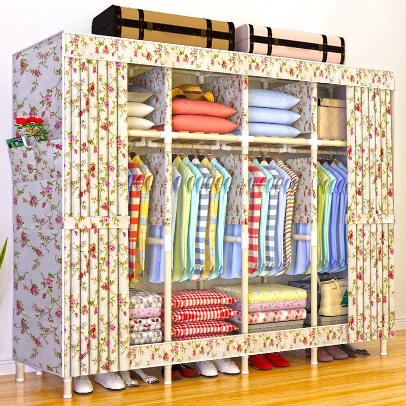 牛津布艺衣橱大容量收纳架紫太阳花长宽高105*46*165cm/a款>800_800