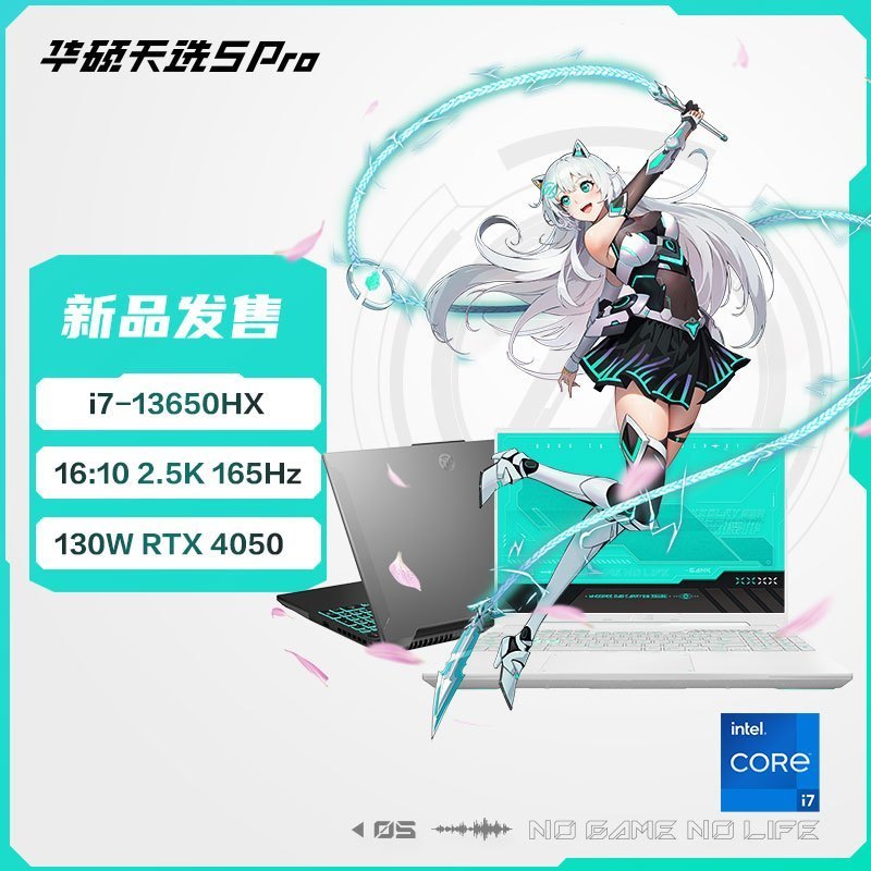 华硕天选5 Pro 14核酷睿i7 16英寸电竞游戏本 笔记本电脑 定制(i7-13650HX 16G 1TB RTX4060 16:10 2.5K 165Hz高色域)青
