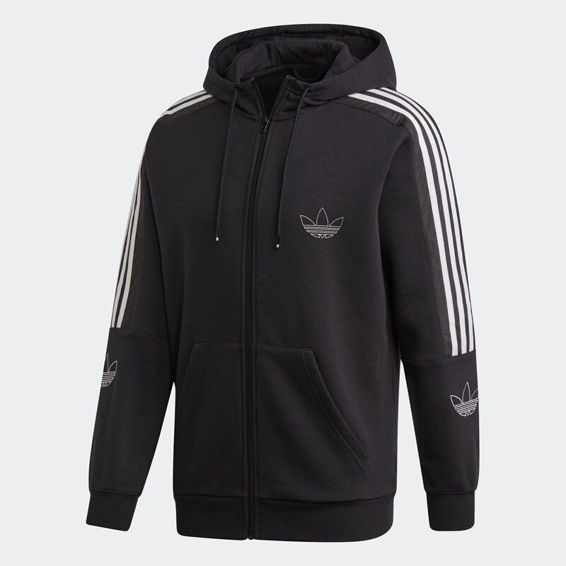 阿迪达斯 adidas 三叶草 OUTLINE FZH FLC男装连帽外套ED4693