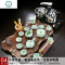 全自动茶具套装家用简约茶盘电茶炉组合小型分体茶台办公功夫茶海 封后 04双莲茶盘青瓷鱼全自动 25件