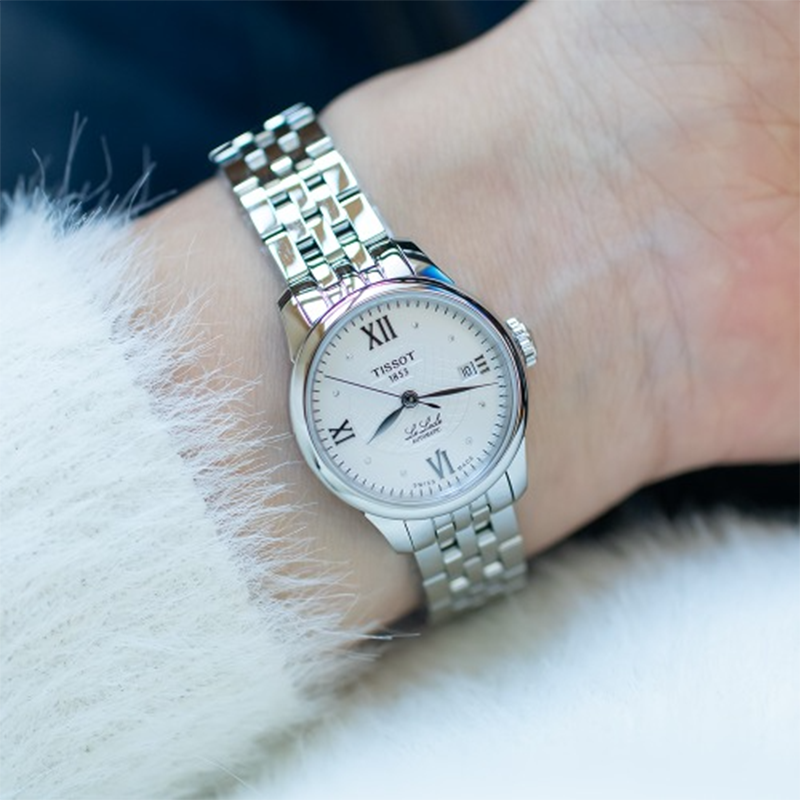 天梭女表tissot瑞士手表力洛克系列商务简约休闲时尚腕表机械表女
