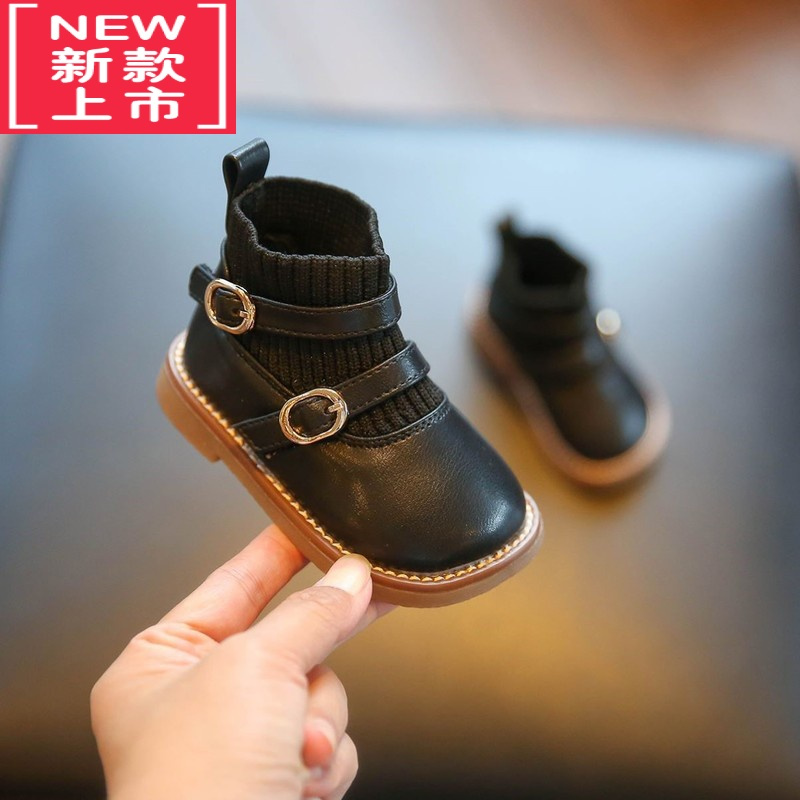 可莉允女宝宝鞋子春秋小皮鞋儿童软底学步鞋女童靴子婴儿公主鞋小童女鞋