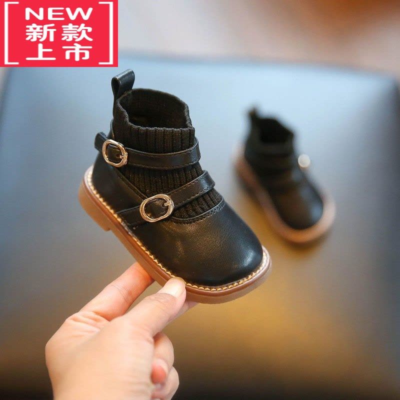 可莉允女宝宝鞋子春秋小皮鞋儿童软底学步鞋女童靴子婴儿公主鞋小童女鞋图片