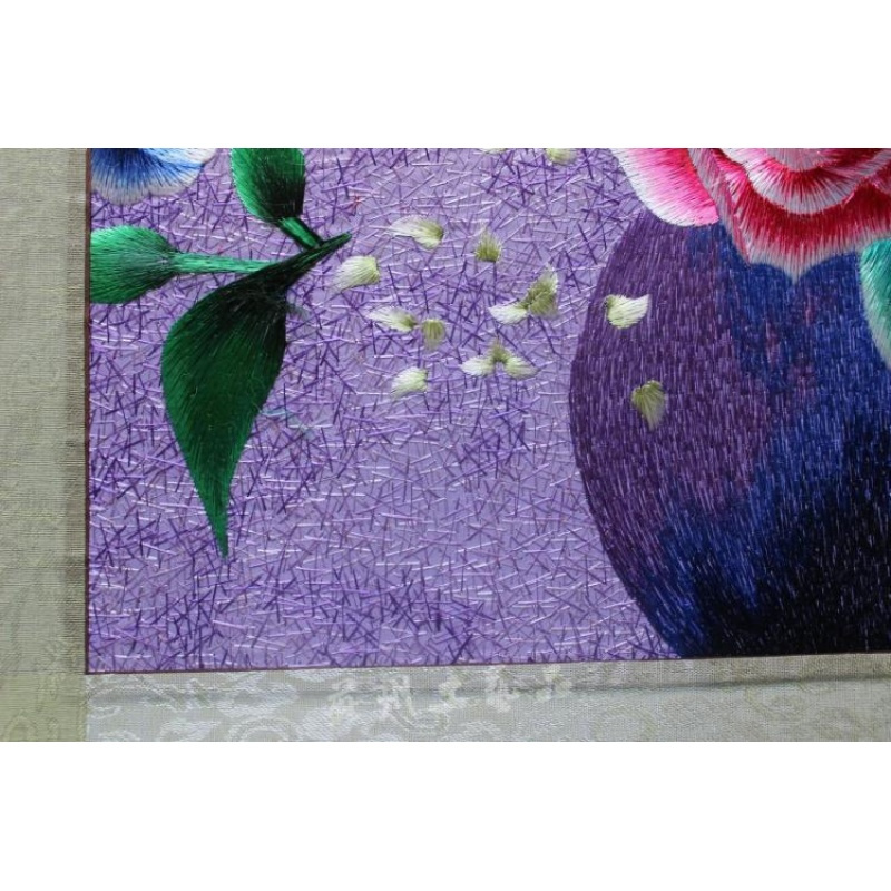 苏绣精品刺绣成品客厅画花卉花瓶平安相随卧室餐厅沙后挂画礼品
