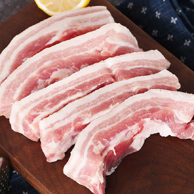 程岭六白黑猪.有机五花肉500g