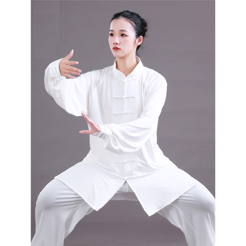 闪电客牛奶丝太极服男太极拳练功服女武术服装表演服比赛服春秋套装