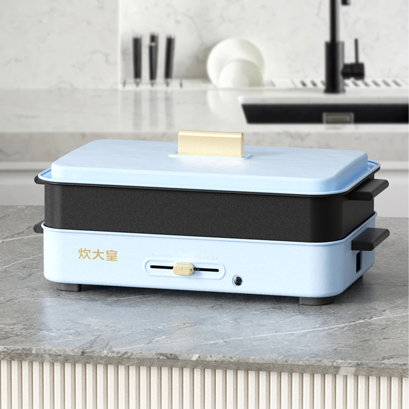 炊大皇智能机械操控多功能电烤炉 CDH-SL1301 1300W 铝合金不粘内锅 3升大容量家用煮食神器高清大图