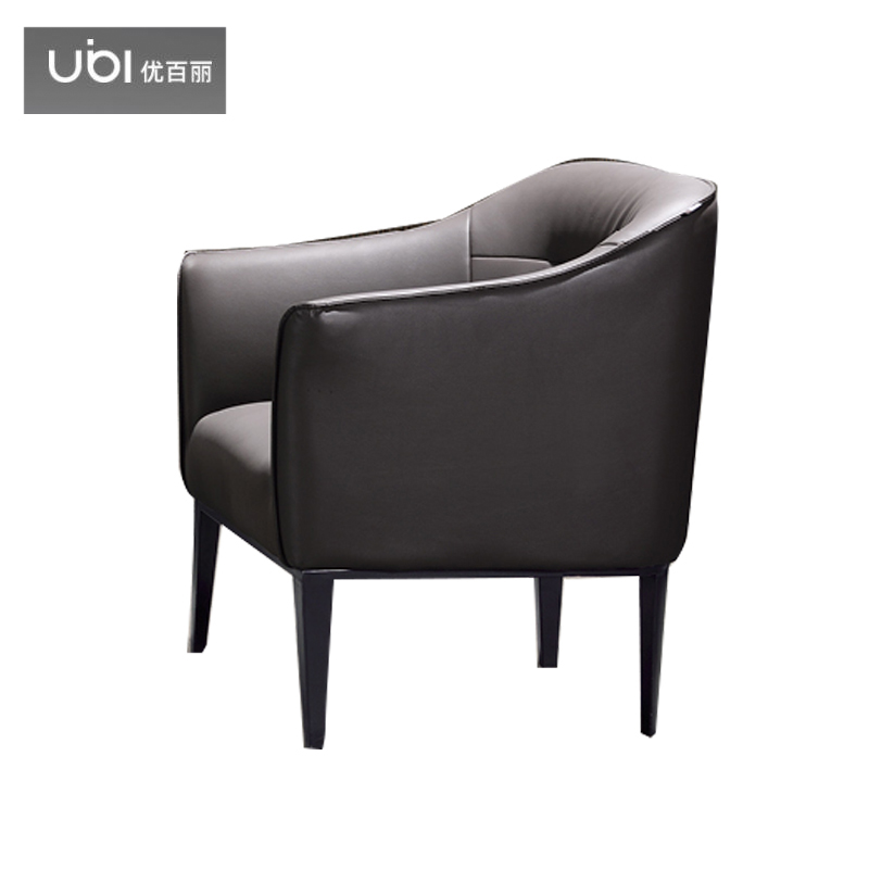 优百丽 DG-9053 办公室沙发 办公家具 会客接待 现代简约家具 颜色尺寸可定制 单人位（黑色牛皮）
