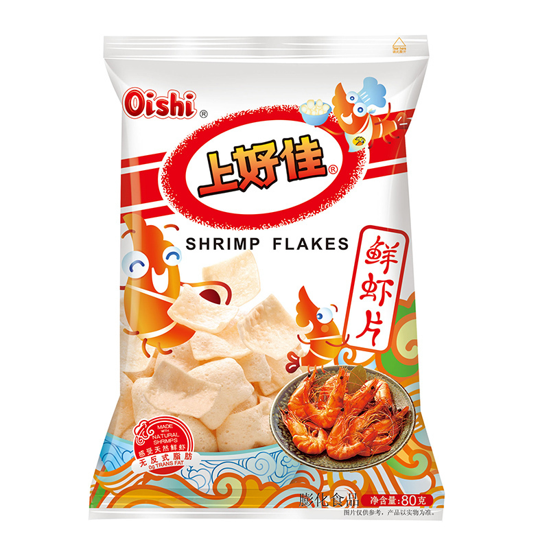 上好佳鲜虾片+鲜虾条80g组合 休闲零食批发