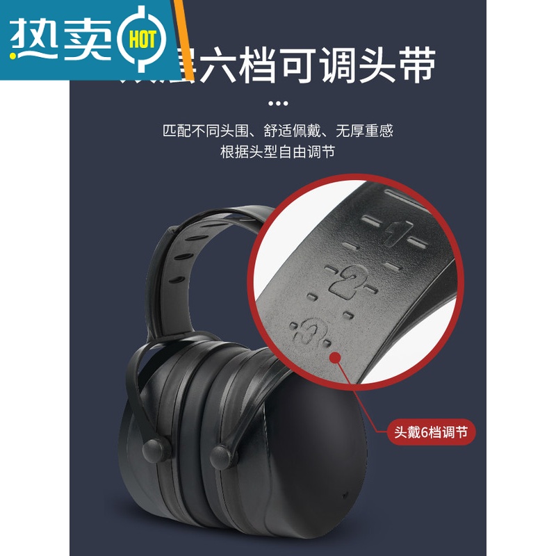 显彩头戴式隔音耳罩睡觉专用器宿舍睡眠用专业防噪音耳塞 舒适伸缩款黑色耳罩[≈36分贝]隔音耳塞高清大图