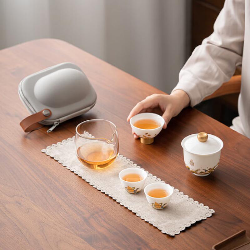 苏氏陶瓷(SUSHI CERAMICS) J0089-1 海水无崖 旅行茶具 400ml (单位:套)