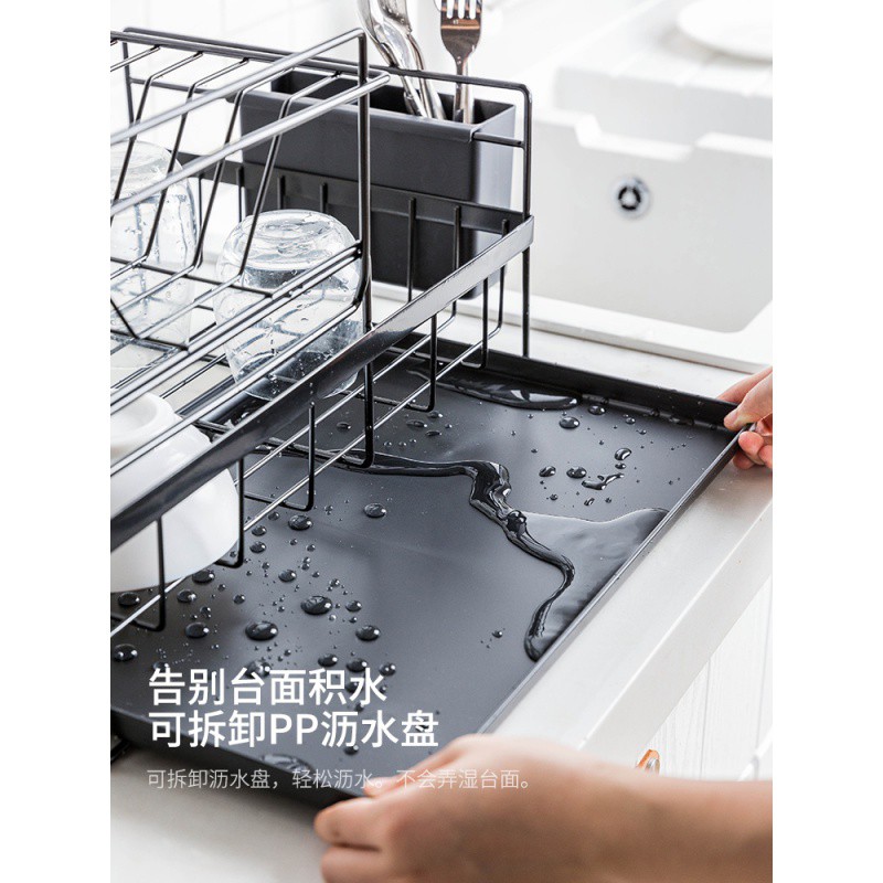 碗架厨房新型沥水架台面碗筷收纳盒晾放碗碟架盘子置物架收纳层架 三维工匠高清大图