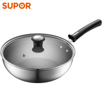 全面屏+玻璃盖(直径28CM 适用1-3人) 苏泊尔(SUPOR)不粘锅316L不锈钢炒锅少油烟平底煎锅电磁炉燃气灶通用