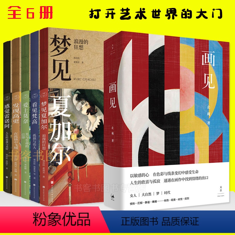 【正版】6册 画见 止庵看画梦见夏加尔/看见梵高/爱上莫奈/发现高更/感觉雷诺阿/艺术启蒙书始于马奈终于培根情感和艺术