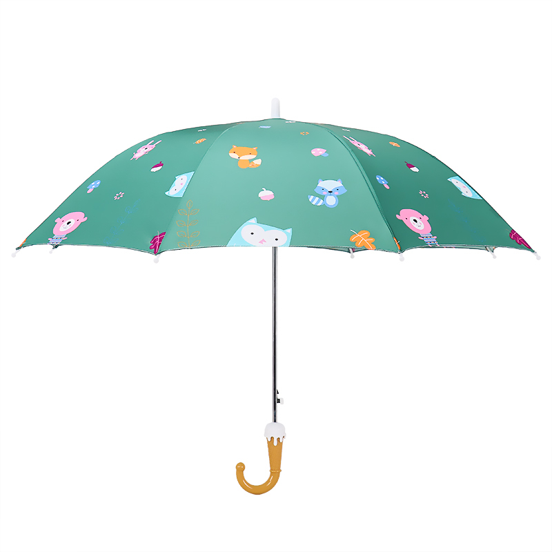 天堂伞 儿童伞直杆伞长柄伞强效拒氺晴雨伞53cm*8骨 3045E森林物语 军绿