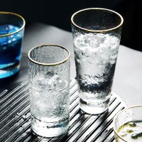锤纹透明玻璃杯子家用茶杯创意果汁玻璃啤酒饮料杯早餐牛奶杯通用简约家居器皿水具