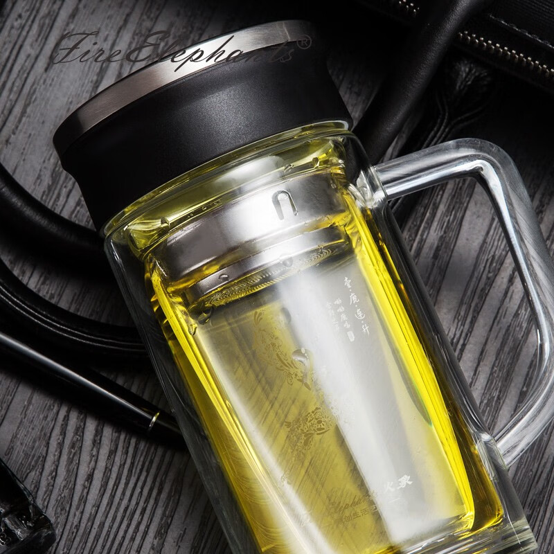 火象壹路连升玻璃办公杯350ml高清大图