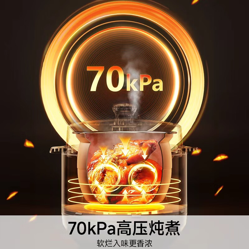 九阳智能双胆电压力锅6L大容量触摸控制1000W预约12小时多功能家用电器高清大图