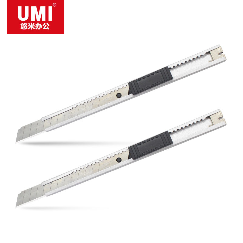 悠米 金属壳美工刀 小号 B02201S 银 5把装