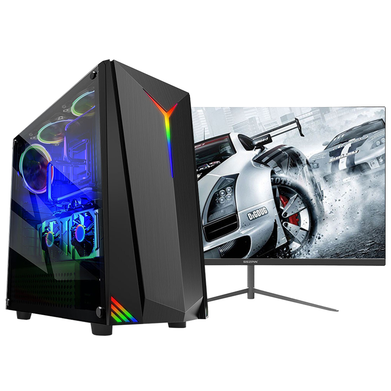 世纪之星 i7级六核E5 2620/AMD Radein游戏独显/8G内存/256G固态+500G机械盘 家用办公商务 游戏电脑 台式机 组装电脑 台式电脑 电脑主机+24英寸全套