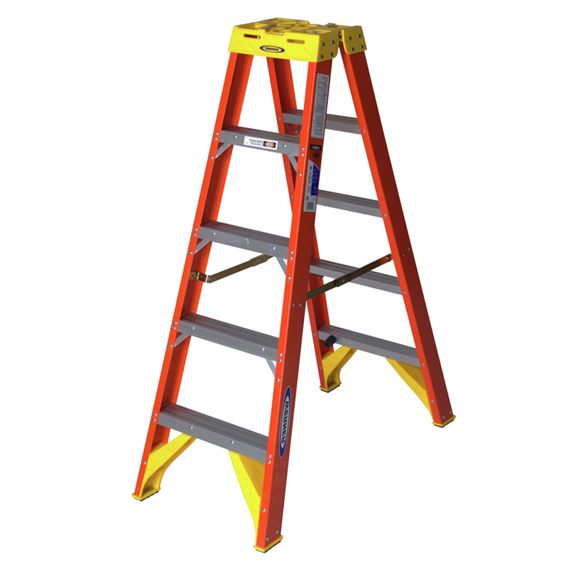 5米 玻璃钢双侧人字梯 工业级电力工程绝缘梯五步折叠工业梯