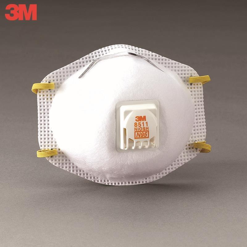 3M 8511CN 8511 N95 防尘口罩(带呼吸阀) 10只