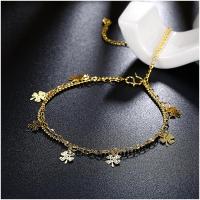 A052-A Women 18K yellow gold anklet jewelry 镀黄金色女脚链潮