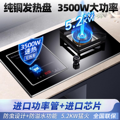 欢呼好太太 【3500W+铜线圈+铜盖】电磁炉煤气灶二合一气电两用灶液化气电气灶A029