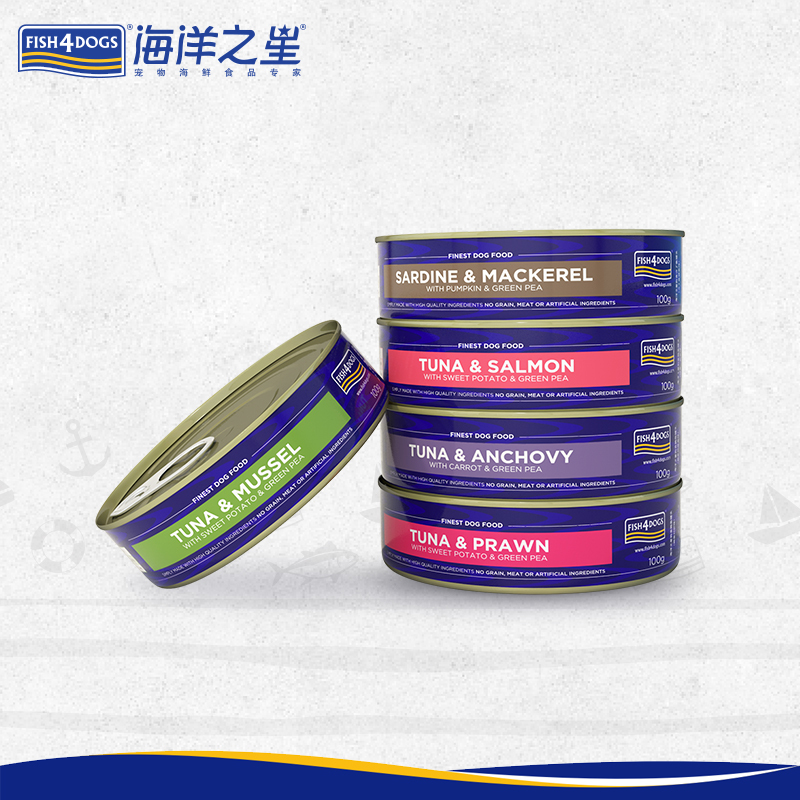 海洋之星进口狗罐头营养湿粮狗零食100g*6罐5种口味