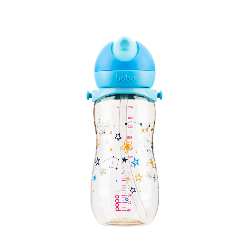 boboIBB1891-B绚彩便携吸管小金壶蓝色400mL